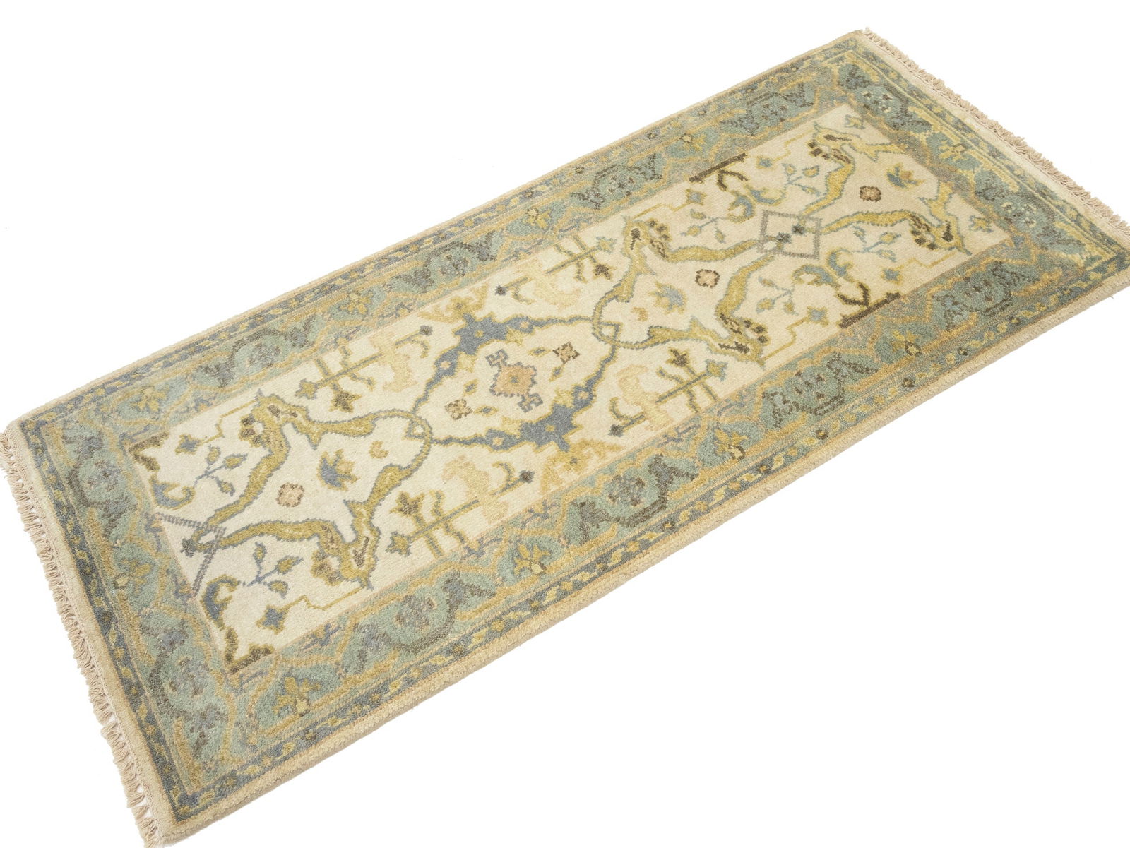 Cream Floral 3X6 Oushak Oriental Rug - 4