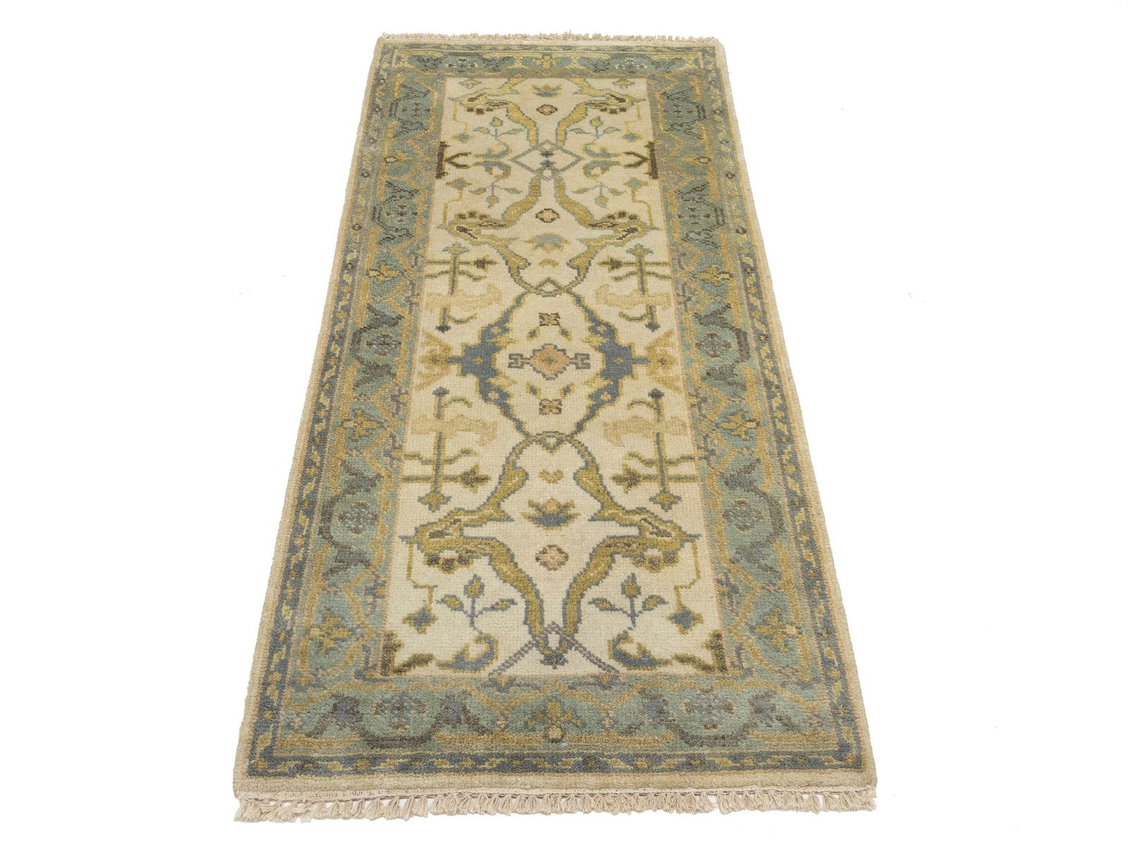 Cream Floral 3X6 Oushak Oriental Rug - 5