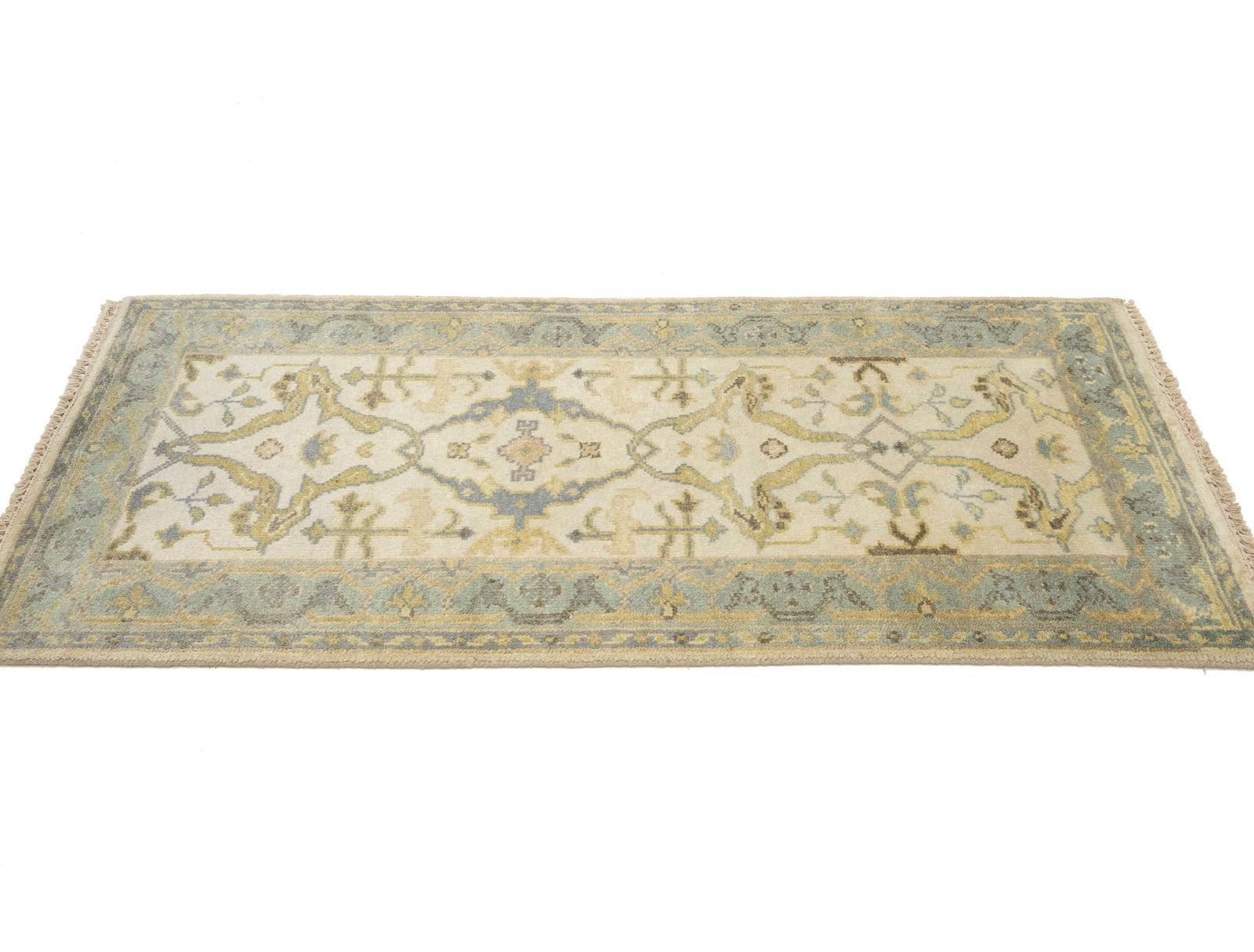 Cream Floral 3X6 Oushak Oriental Rug - 6