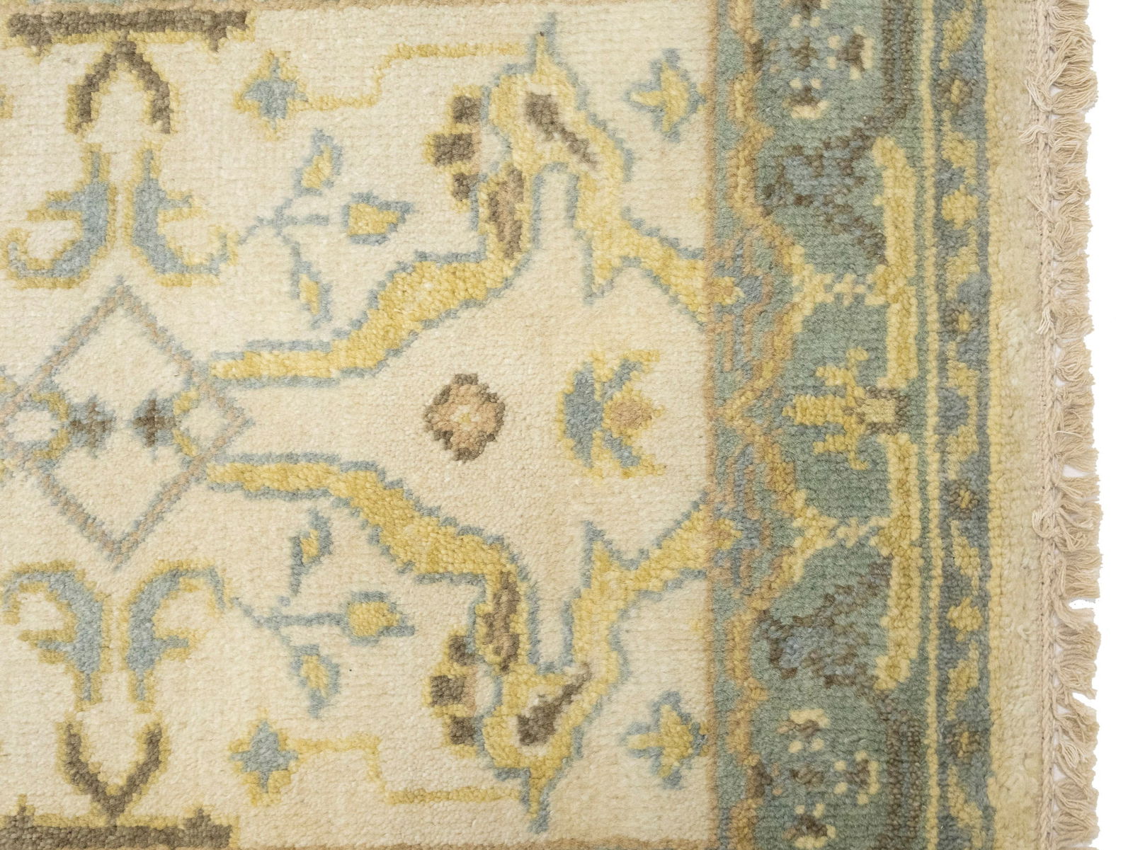 Cream Floral 3X6 Oushak Oriental Rug - 9