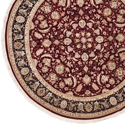 Hand Knotted Round Sino-Tabriz Red Wool Oriental Area Rug Carpet 8' x 8' - 5