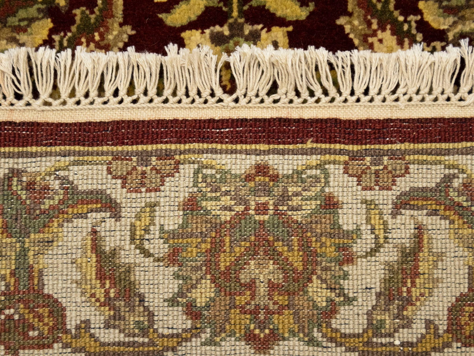 Maroon Red Floral Classic 3X12 Agra Jaipur Oriental Runner Rug - 14