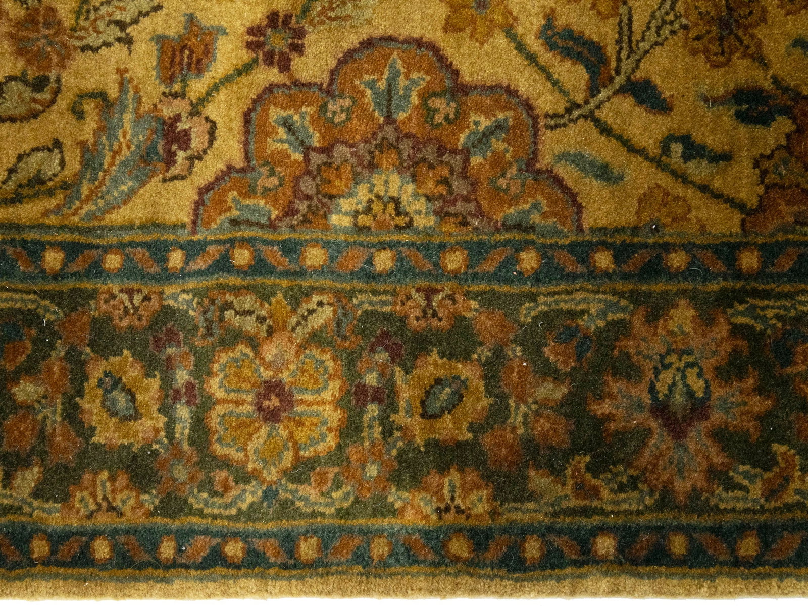 Golden Beige Floral Classic 3X13'5 Agra Jaipur Oriental Runner Rug - 10