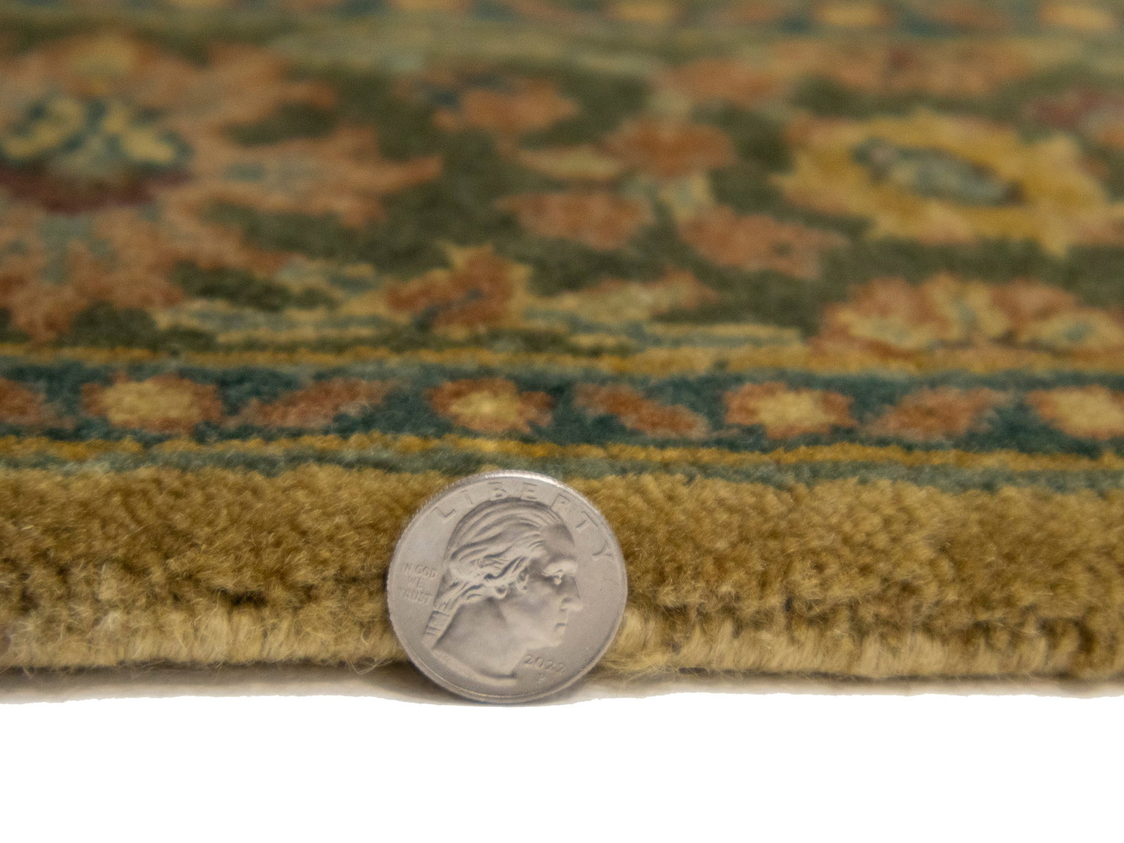 Golden Beige Floral Classic 3X13'5 Agra Jaipur Oriental Runner Rug - 12