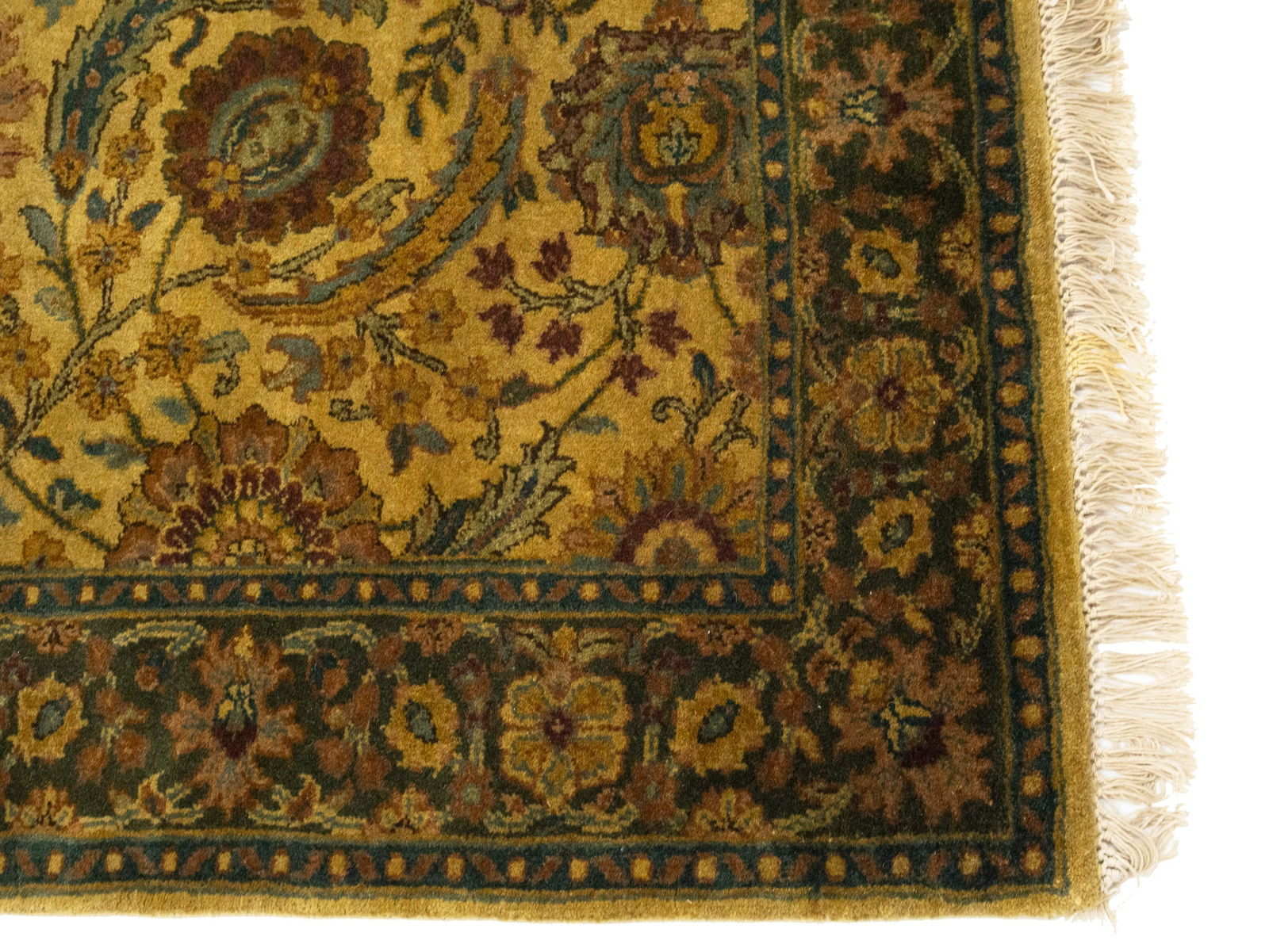 Golden Beige Floral Classic 3X13'5 Agra Jaipur Oriental Runner Rug - 8