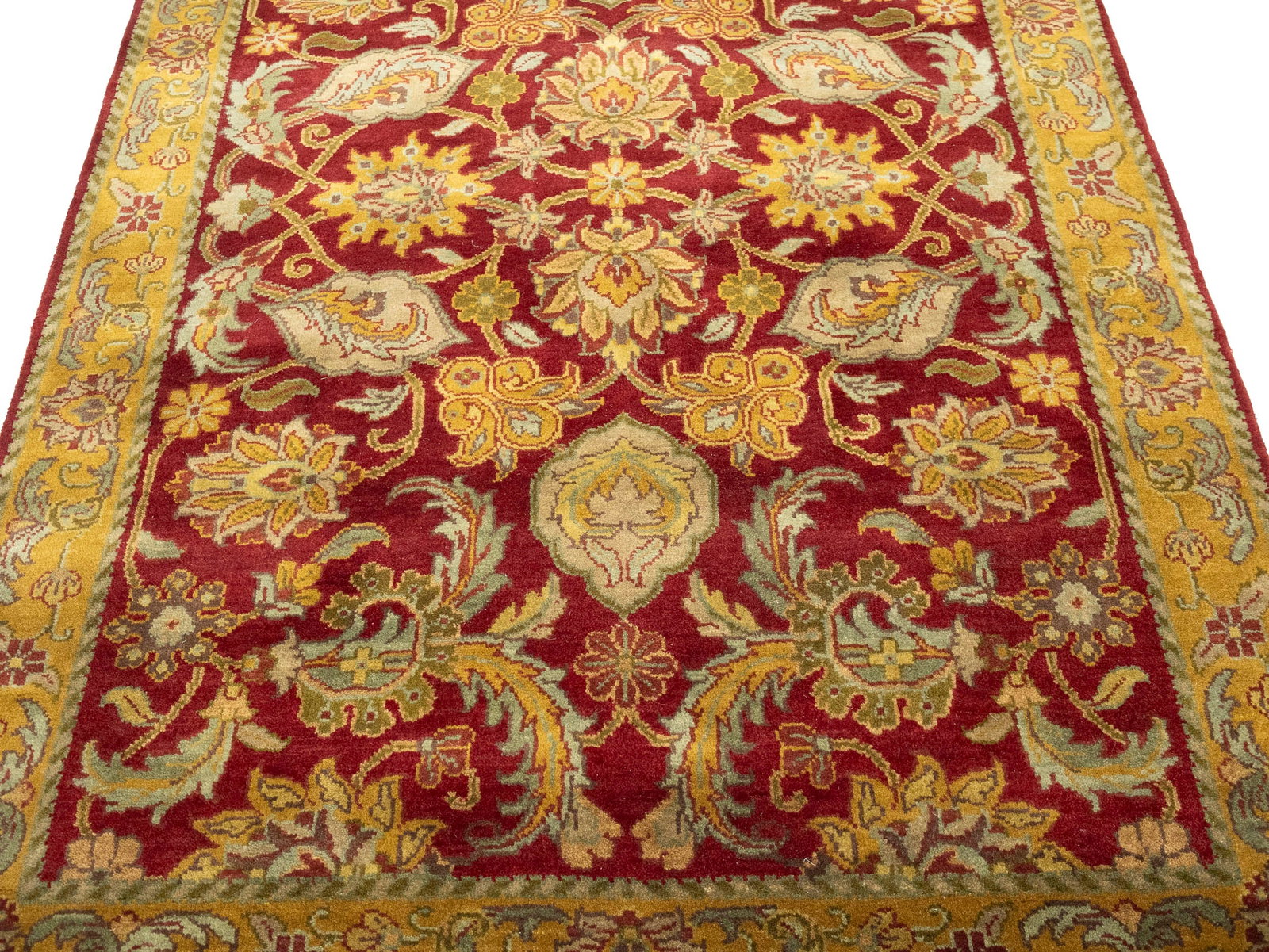 Red Floral Classic 4X6 Agra Jaipur Oriental Rug - 13
