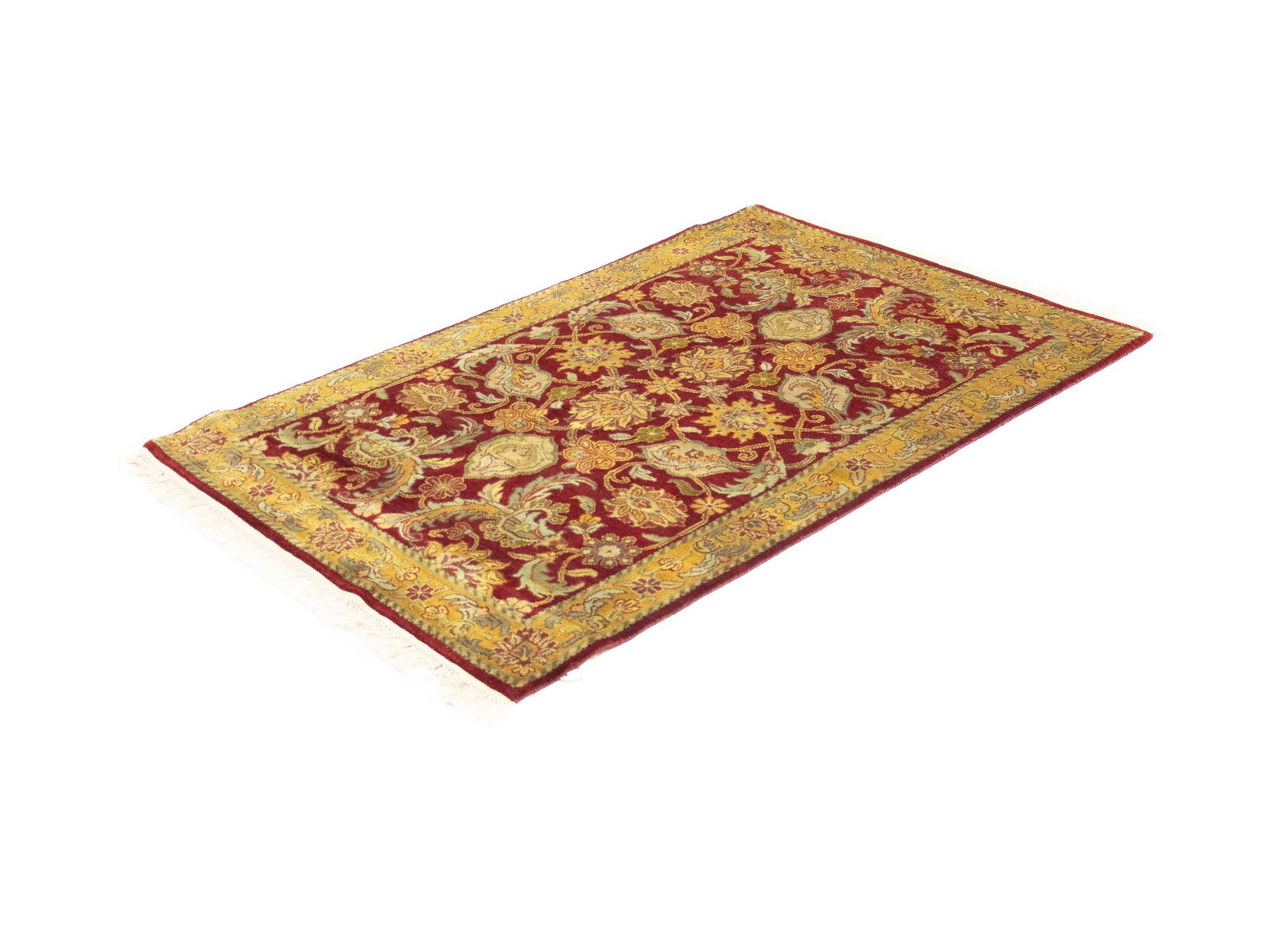 Red Floral Classic 4X6 Agra Jaipur Oriental Rug - 3