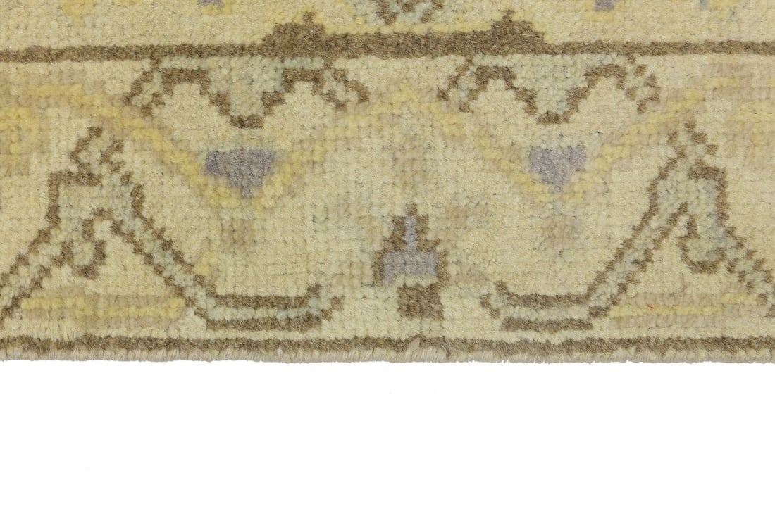 Cream Floral 2'8X13'7 Oushak Chobi Oriental Runner Rug - 12