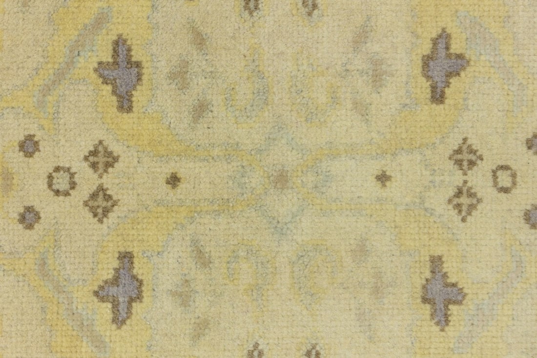 Cream Floral 2'8X13'7 Oushak Chobi Oriental Runner Rug - 9