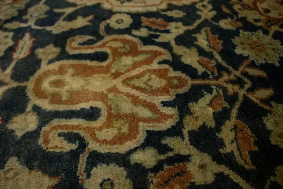 Charcoal Floral 7'8X9'5 Indo-Tabriz Oriental Rug - 11