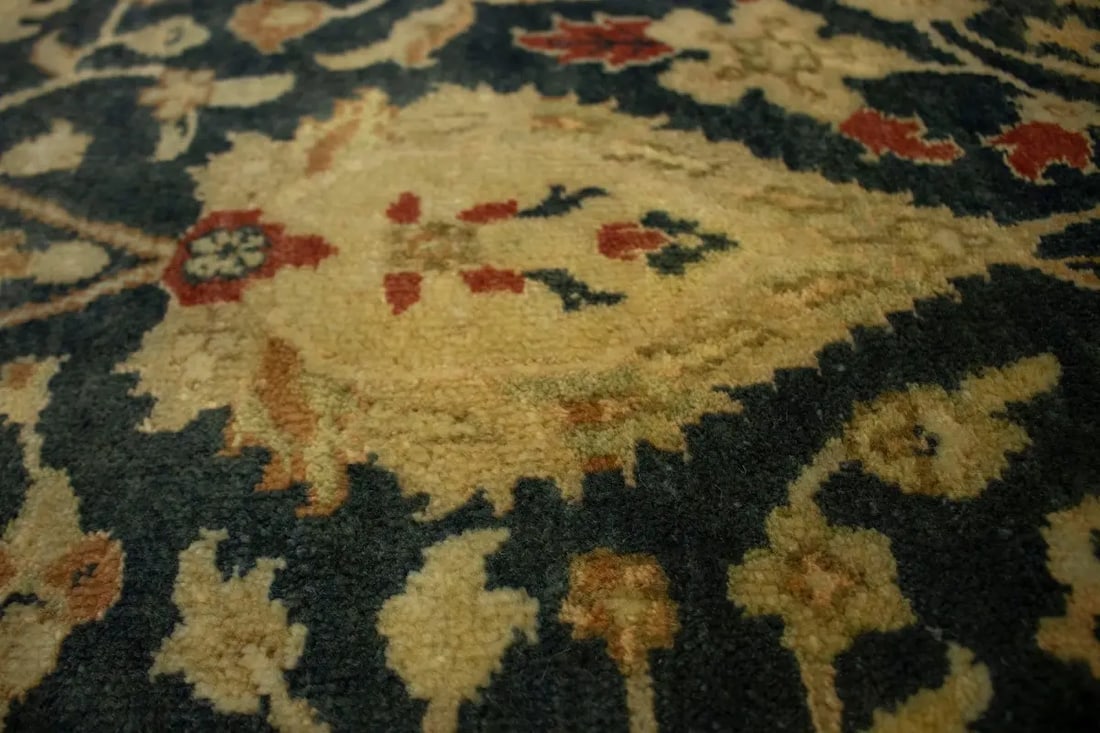 Charcoal Floral 7'8X9'5 Indo-Tabriz Oriental Rug - 13