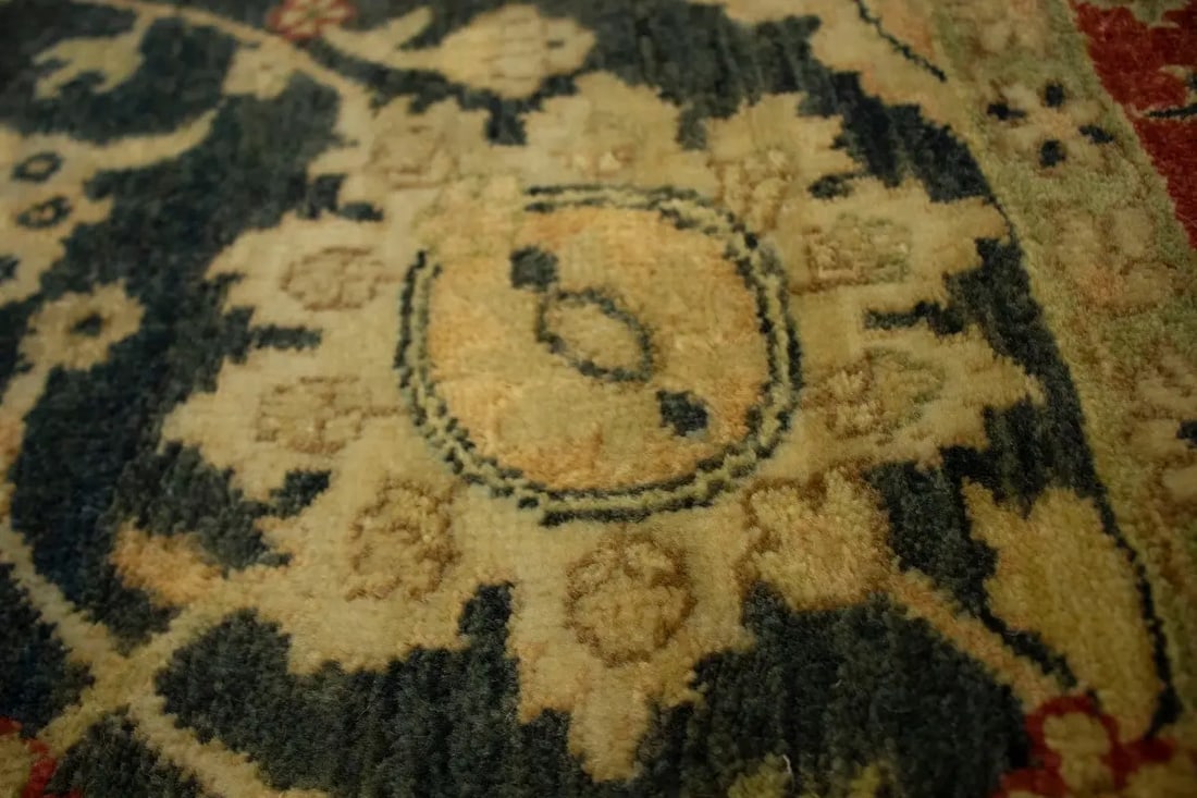 Charcoal Floral 7'8X9'5 Indo-Tabriz Oriental Rug - 14