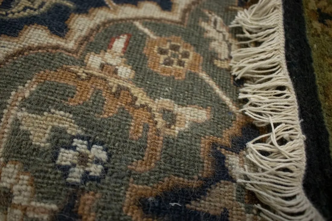 Charcoal Floral 7'8X9'5 Indo-Tabriz Oriental Rug - 8