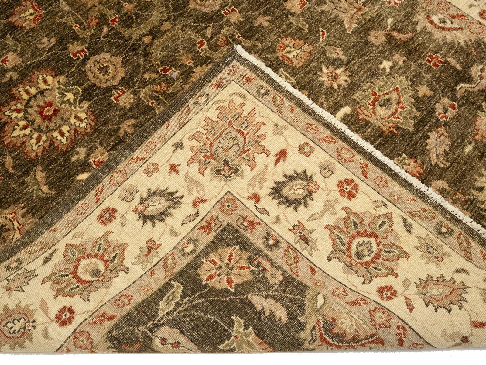 Brown Floral Peshawar 6X9 Pakistan Oriental Rug - 12
