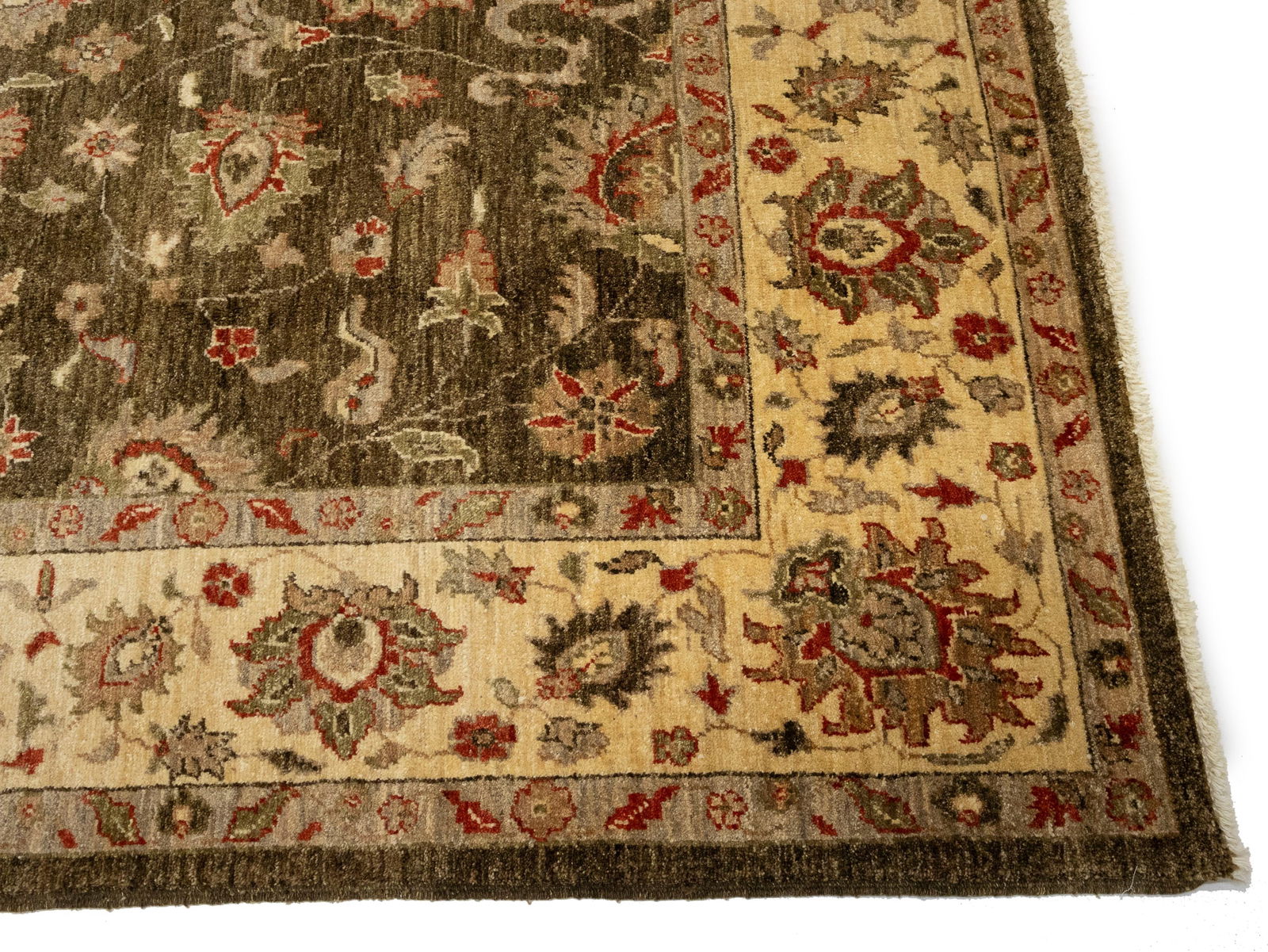 Brown Floral Peshawar 6X9 Pakistan Oriental Rug - 6