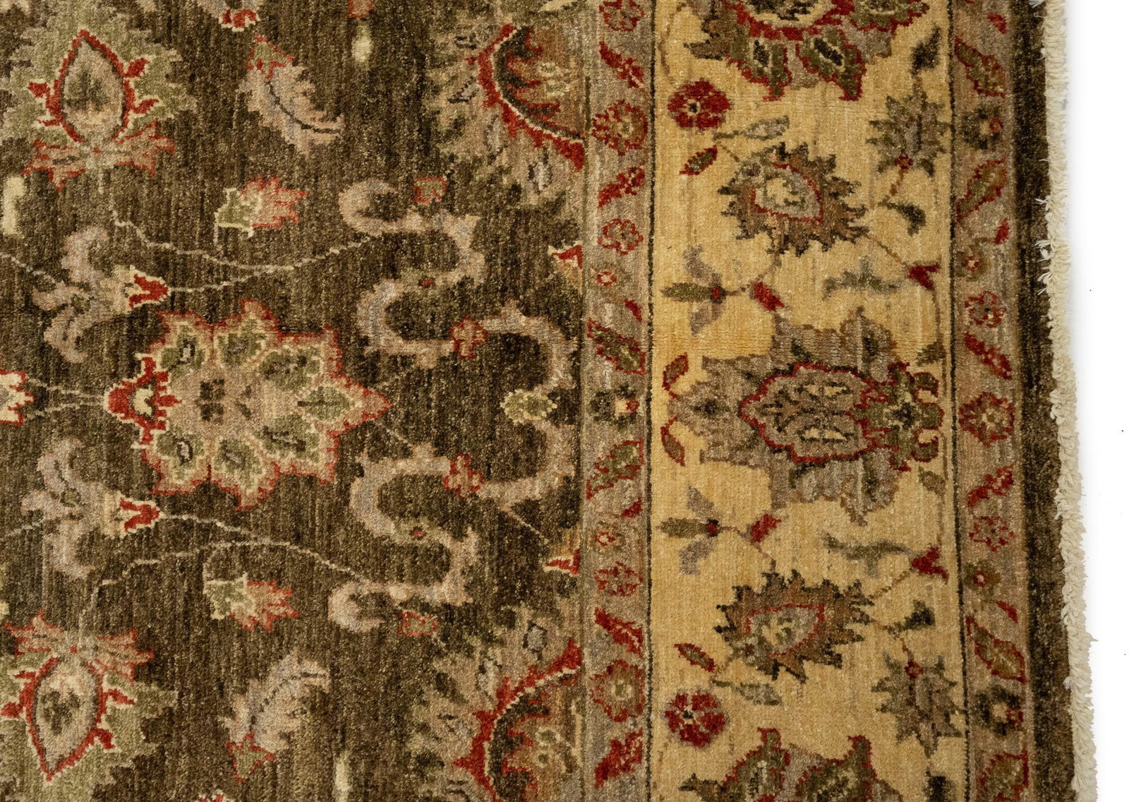 Brown Floral Peshawar 6X9 Pakistan Oriental Rug - 7