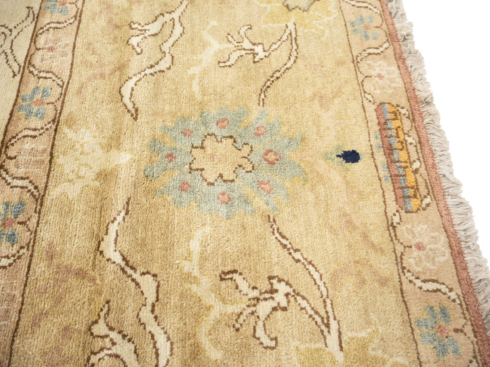 Cream Floral Oushak 12'6X17 Turkish Oriental Rug - 14