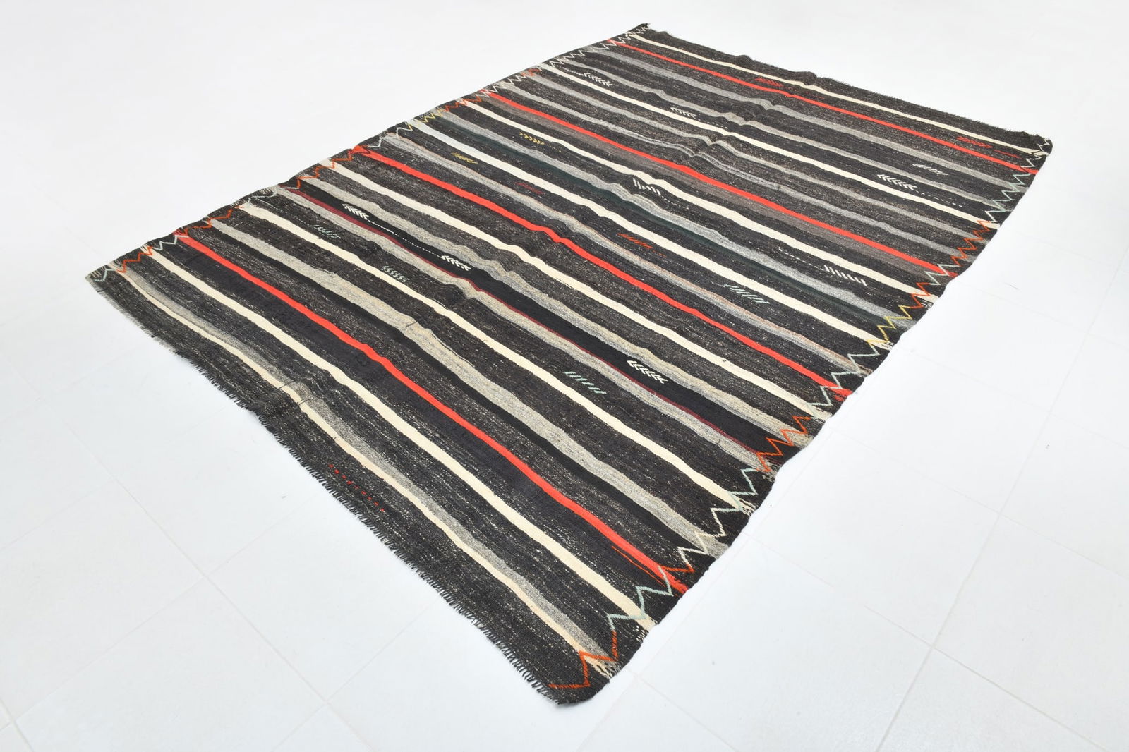 6'9'' x 9'2'' Turkish Flatweave Kilim Rug - 60548 - 3