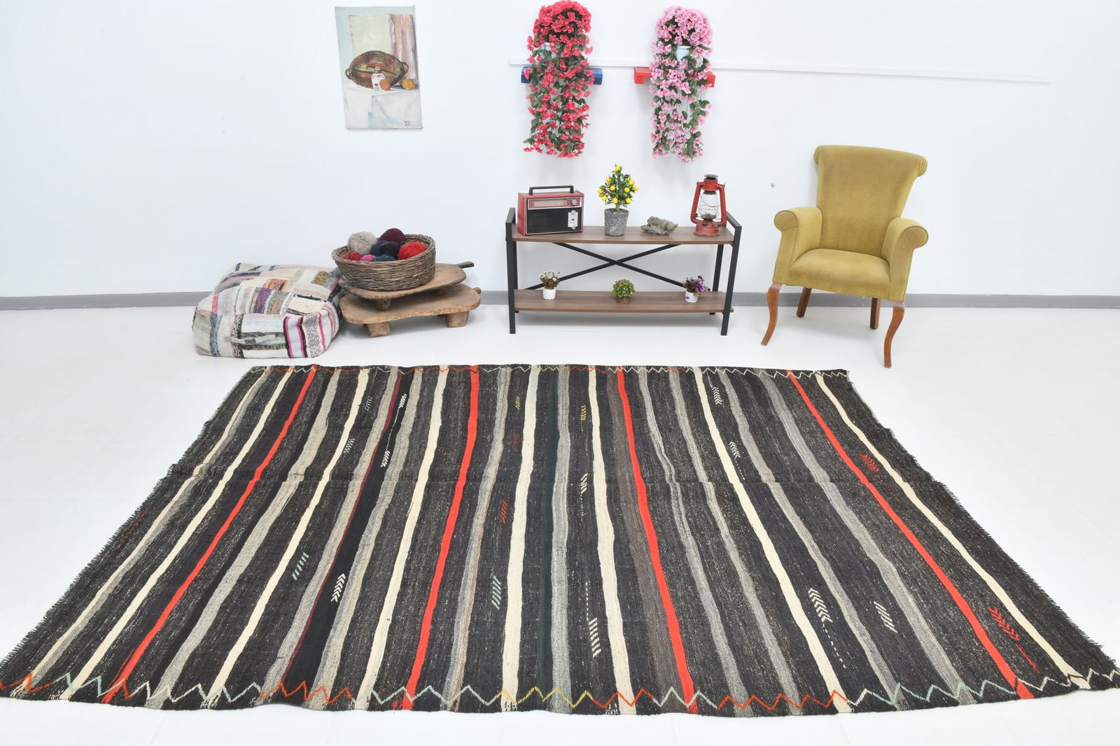 6'9'' x 9'2'' Turkish Flatweave Kilim Rug - 60548 - 5