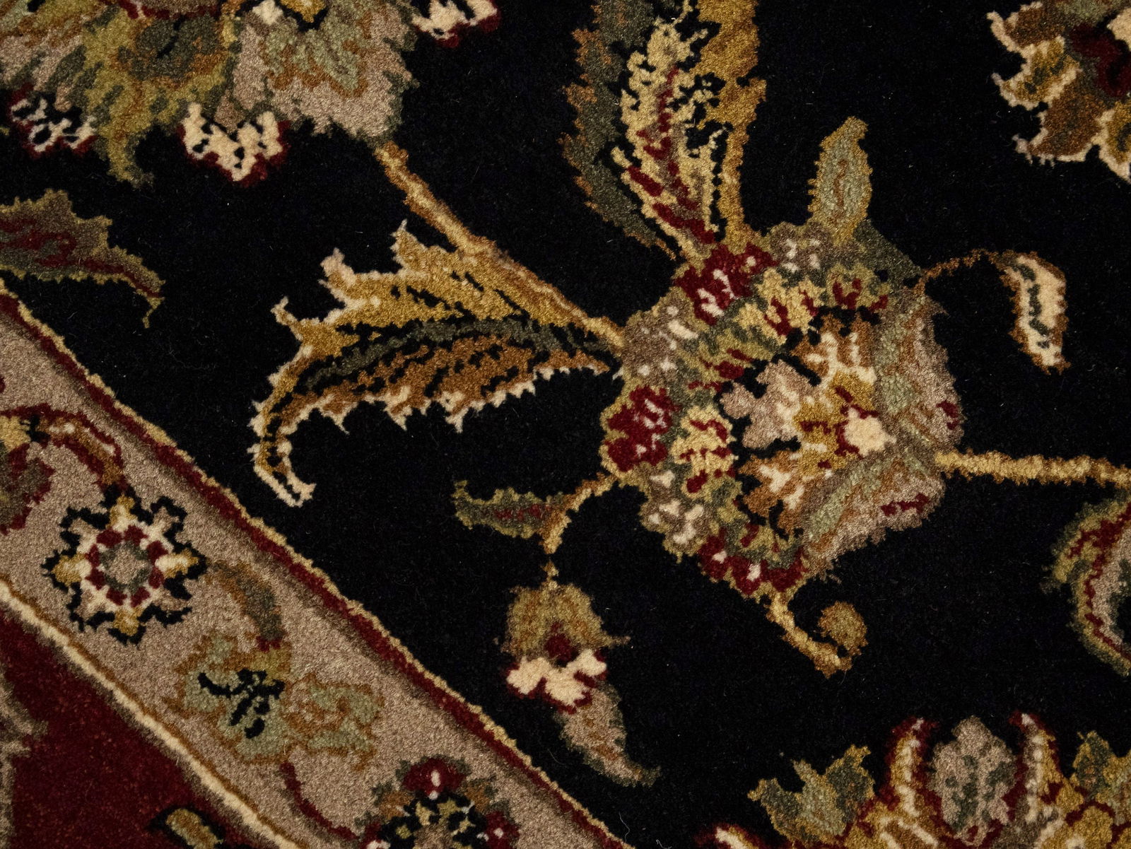 Black Floral Classic 9X12 Agra Jaipur Oriental Rug - 12