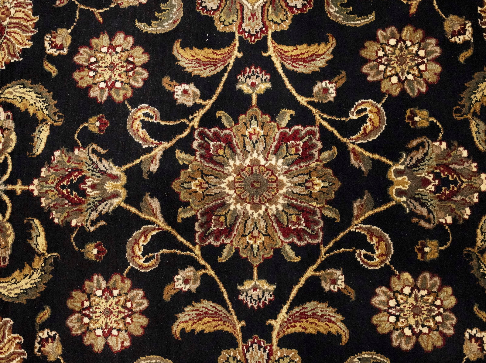 Black Floral Classic 9X12 Agra Jaipur Oriental Rug - 6