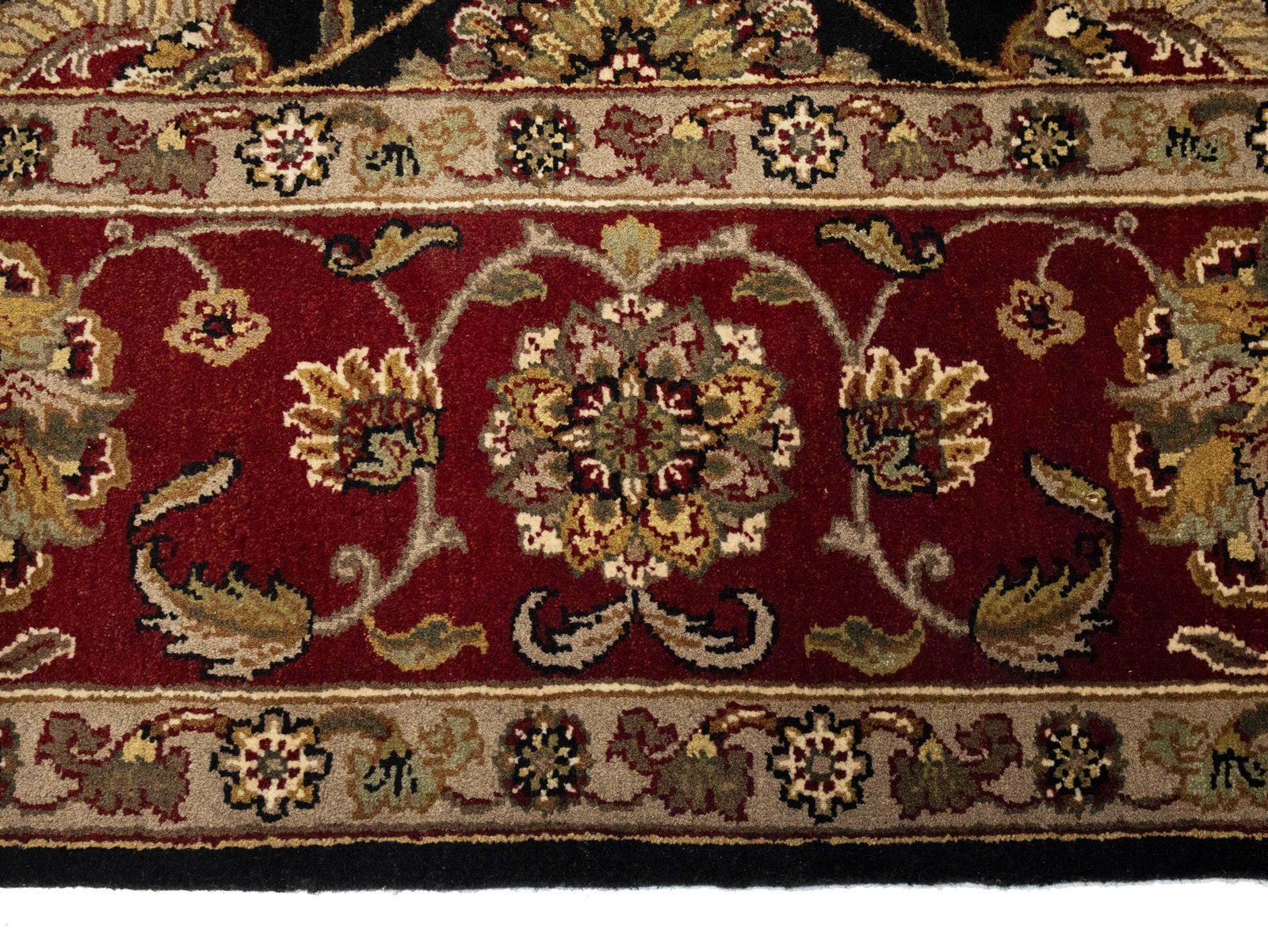 Black Floral Classic 9X12 Agra Jaipur Oriental Rug - 9