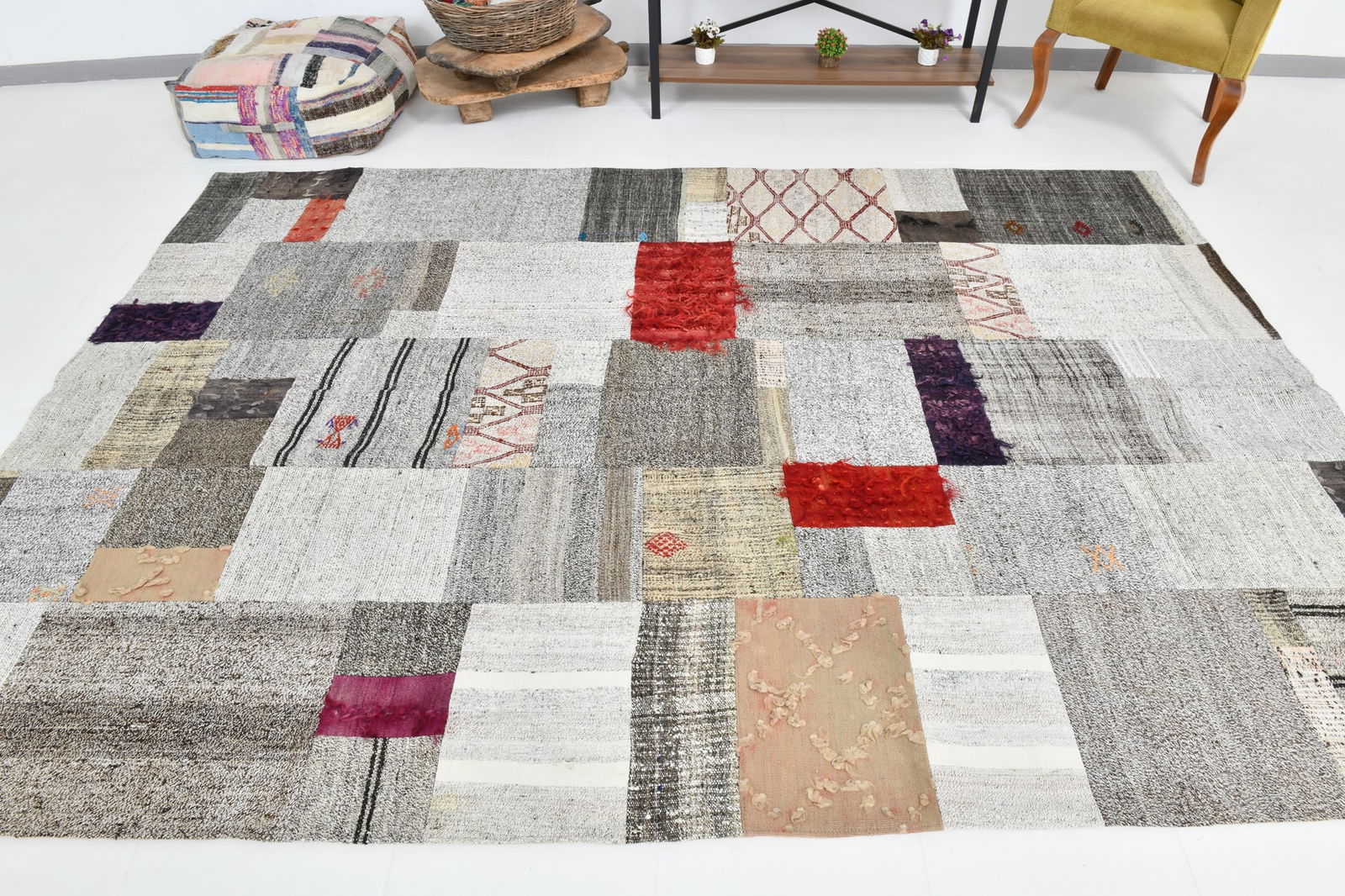 7'1'' x 10'1'' Turkish Flatweave Kilim Rug - 60692 - 6