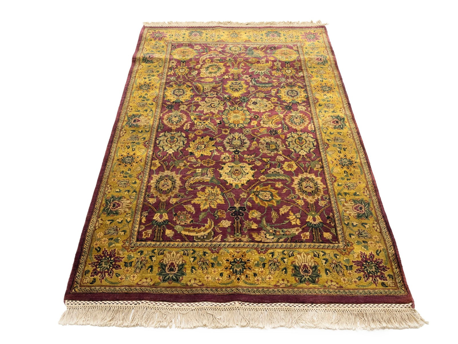 Purple Floral Classic 4X6 Agra Jaipur Oriental Rug - 2