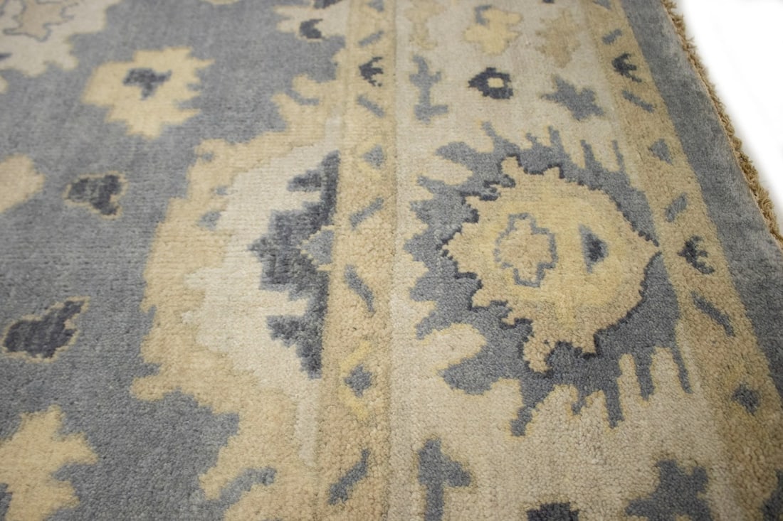 Gray Floral 9X12 Oushak Chobi Oriental Rug - 10