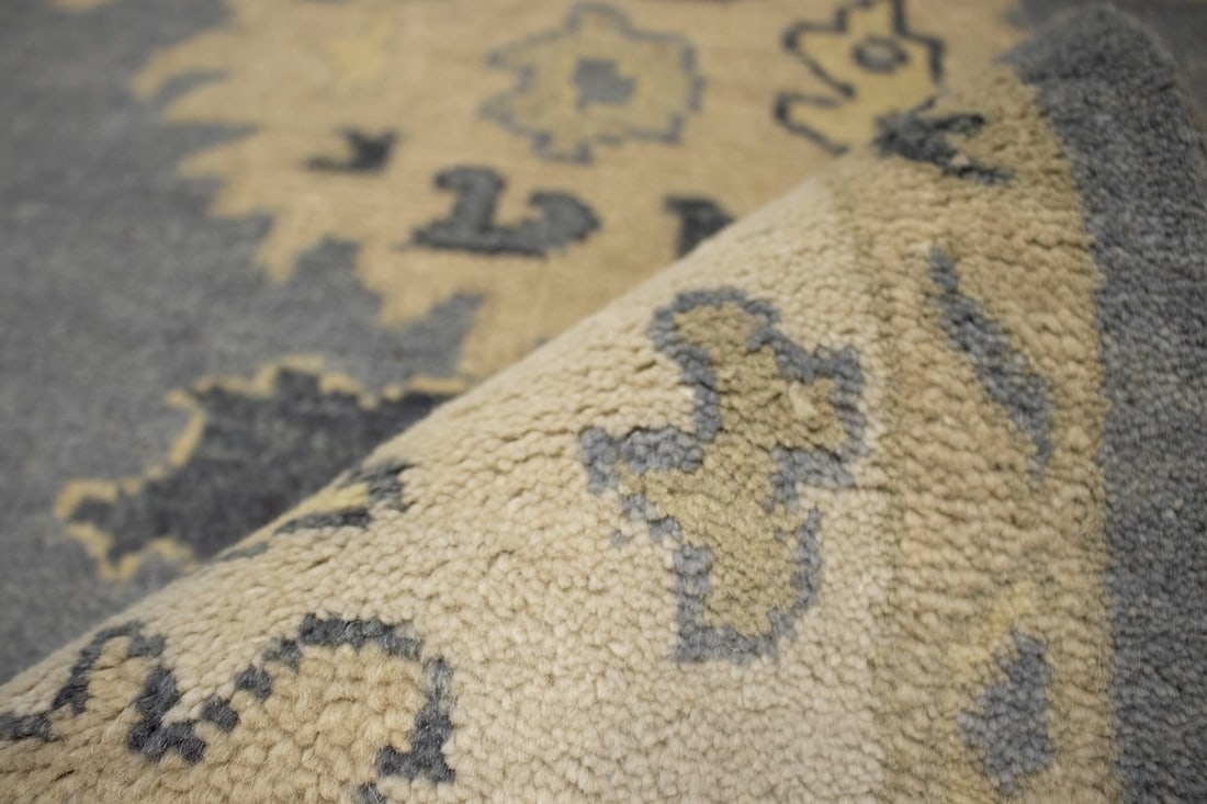 Gray Floral 9X12 Oushak Chobi Oriental Rug - 13