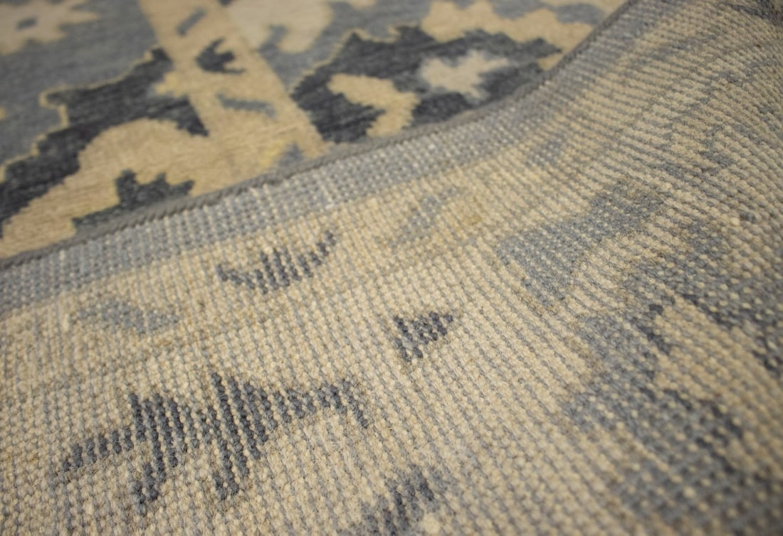 Gray Floral 9X12 Oushak Chobi Oriental Rug - 14