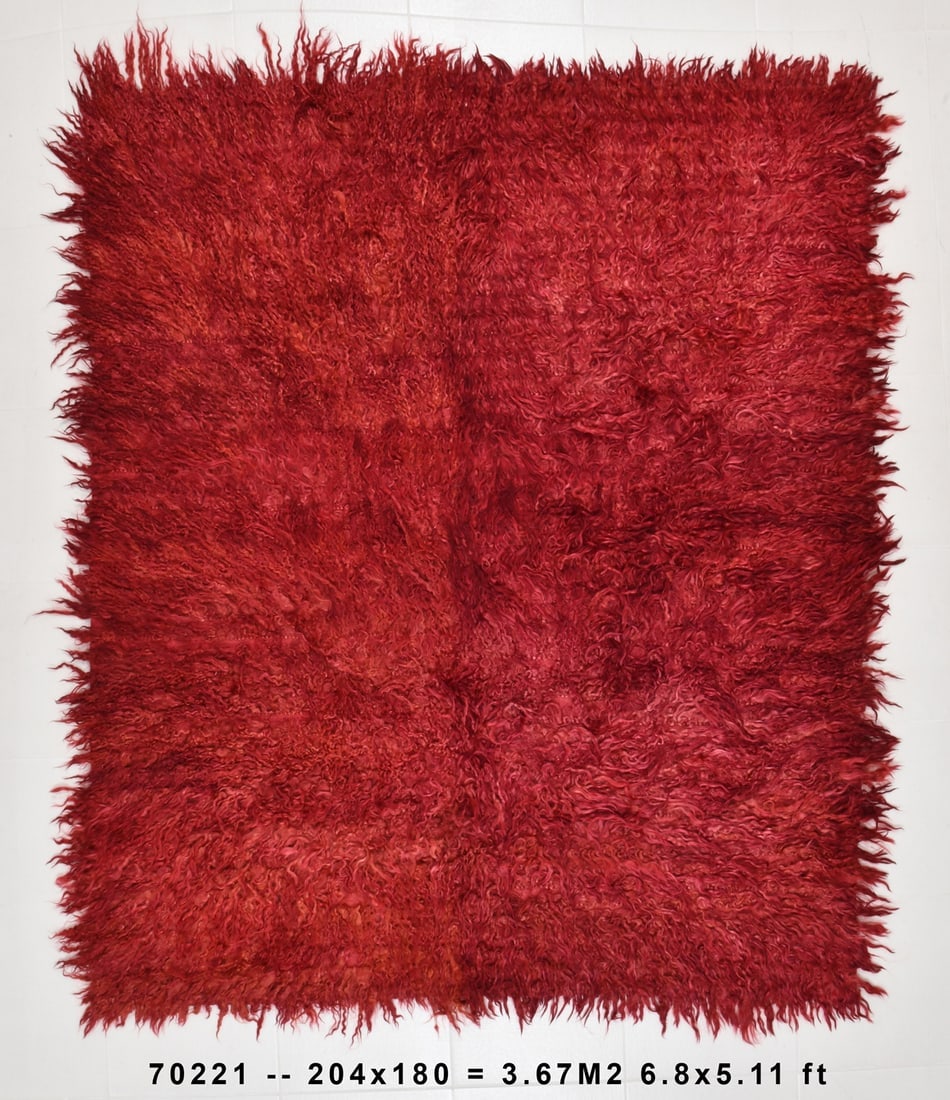 5'10'' x 6'8'' Tulu Filikli Kilim Rug - 70221: Title: 5'10'' x 6'8'' Tulu Filikli Kilim Rug - 70221 Description:5'10'' x 6'8'' Tulu Filikli Kilim Rug - 70221 Origin:Turkiye Date/Period:1960-90 Materials:Wool,Cotton Dimension:5'10''x6'8'' ft, 180x2