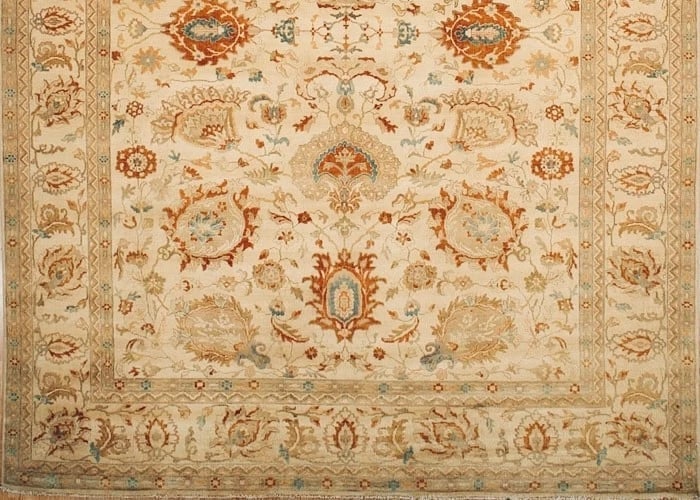 Hand Knotted Sultanabad Beige Wool Oriental Area Rug Carpet 9'1" x 12'2" - 3