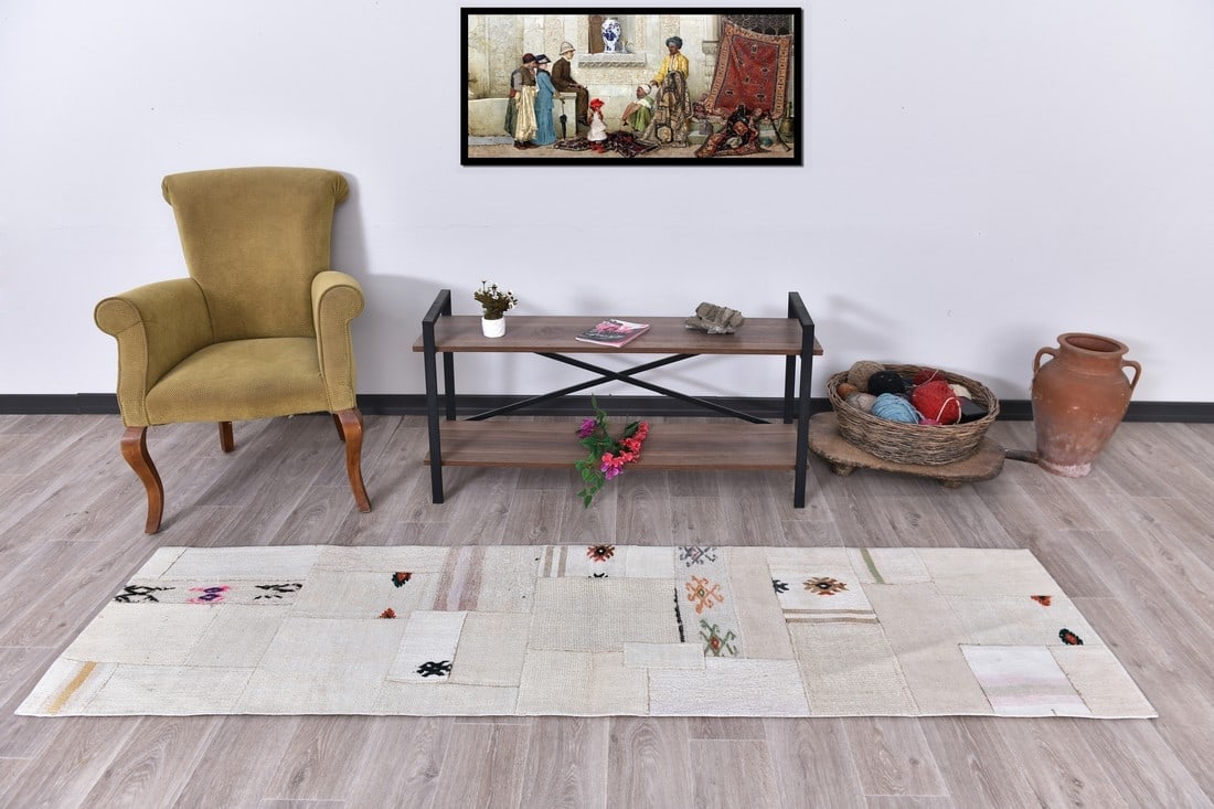 2'1'' x 8'2'' Turkish Hemp Patchwork Rug - 241064 (1 of 15)