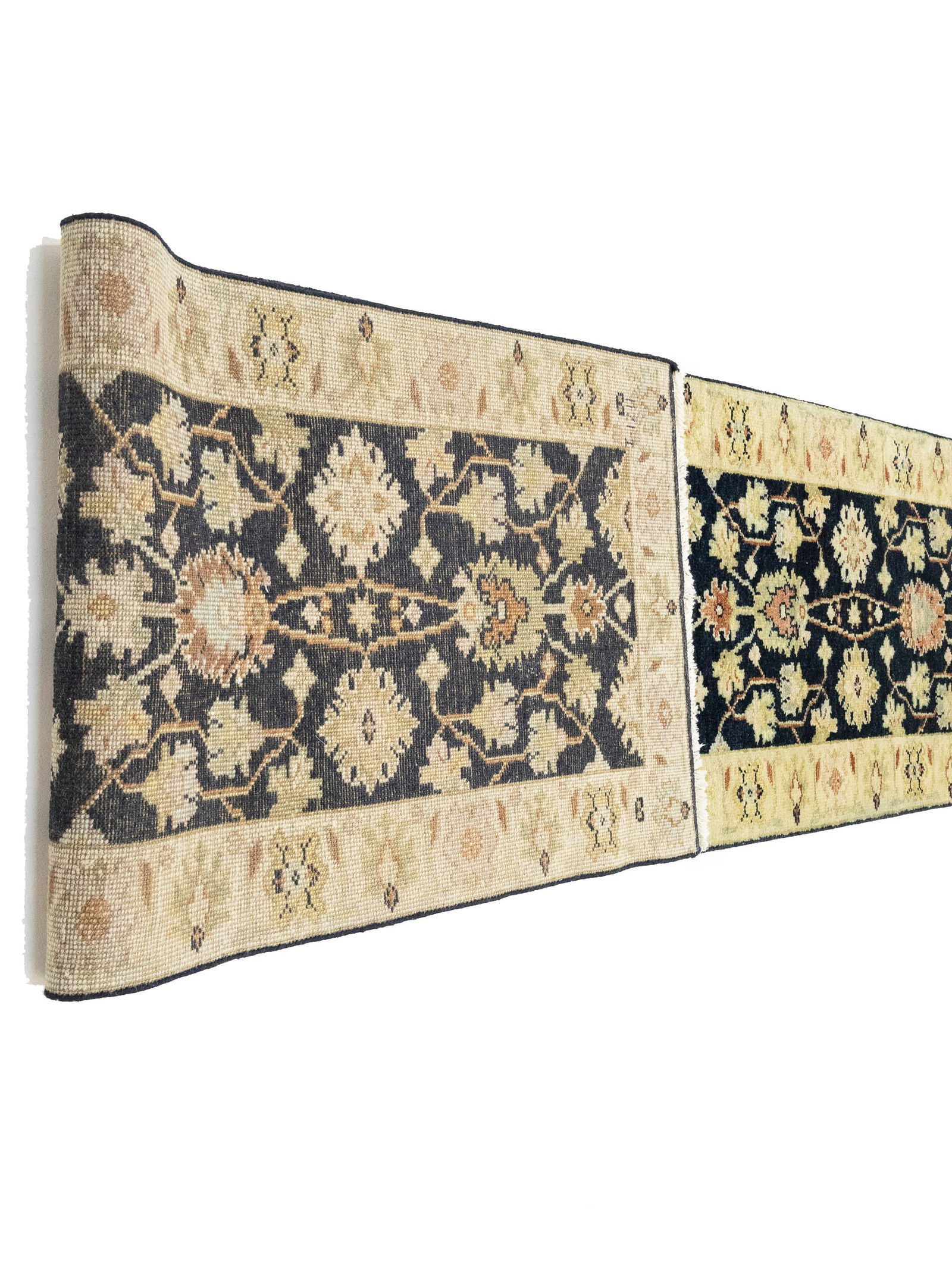 Black Floral 2'6X12 Peshawar Pakistan Oriental Runner Rug - 13