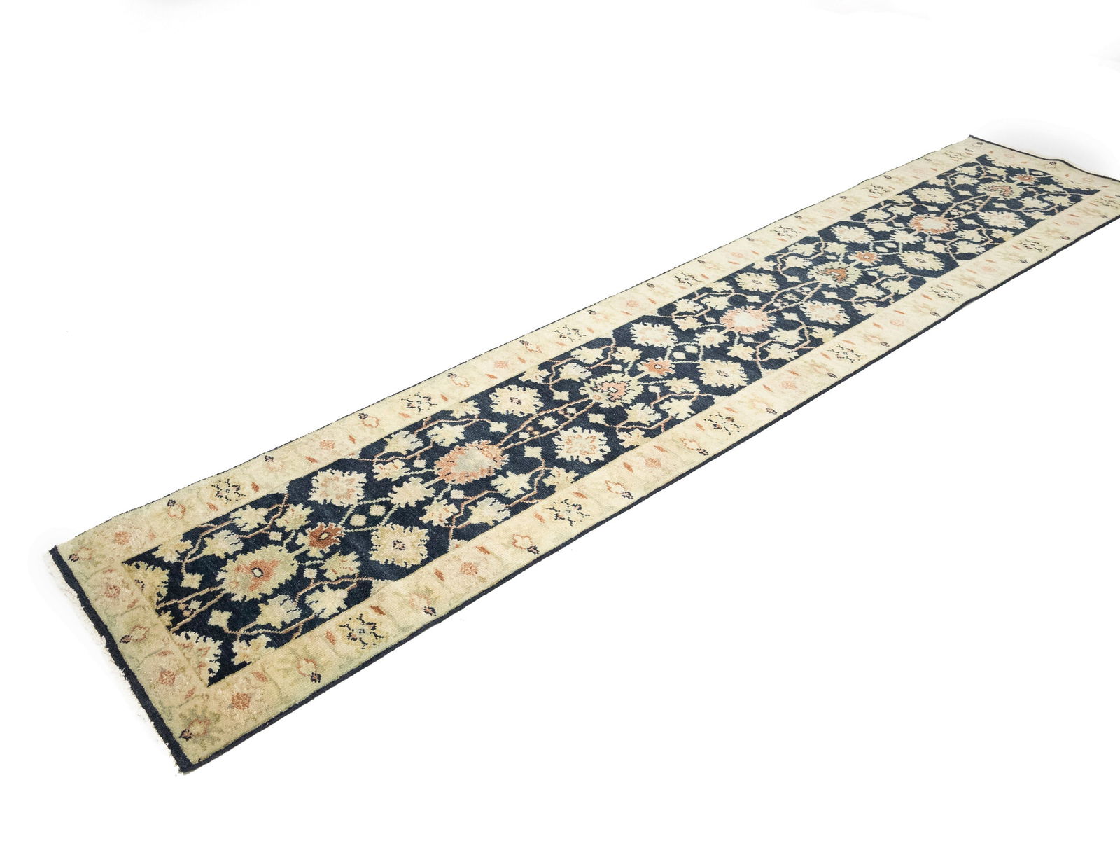 Black Floral 2'6X12 Peshawar Pakistan Oriental Runner Rug - 4
