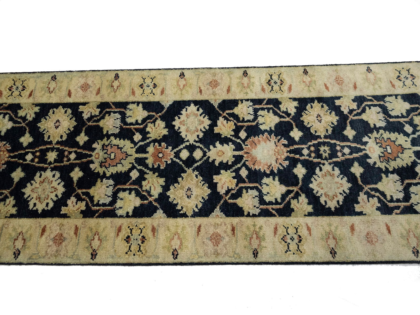 Black Floral 2'6X12 Peshawar Pakistan Oriental Runner Rug - 6