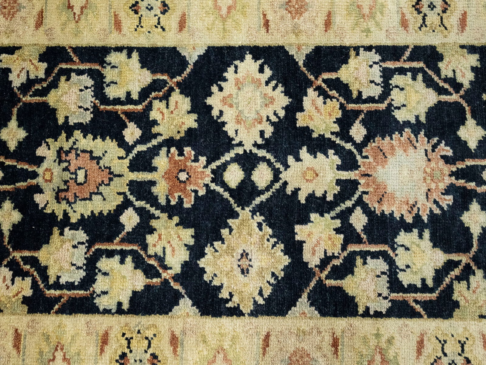 Black Floral 2'6X12 Peshawar Pakistan Oriental Runner Rug - 7