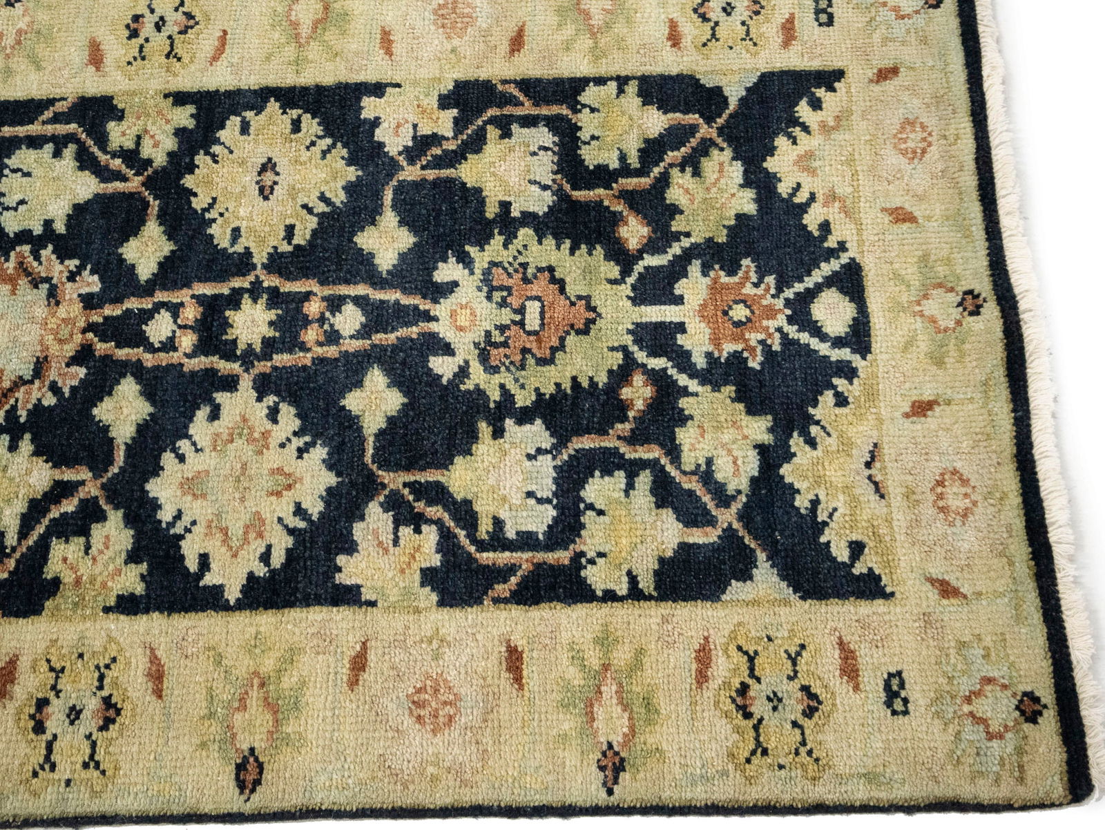 Black Floral 2'6X12 Peshawar Pakistan Oriental Runner Rug - 8