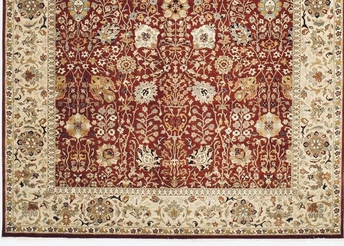 Hand Knotted Indo-Tabriz Red Wool Oriental Area Rug Carpet 9'11" x 13'10" - 3