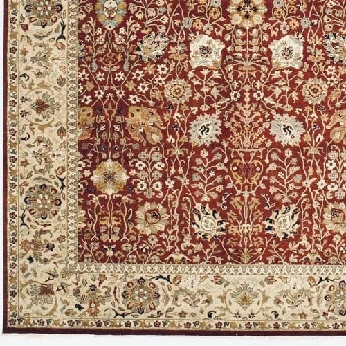 Hand Knotted Indo-Tabriz Red Wool Oriental Area Rug Carpet 9'11" x 13'10" - 6