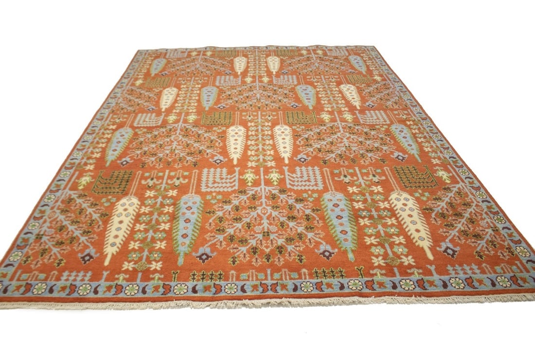 Rust Orange Floral 9X12 Tree of Life Chobi Oriental Rug - 12