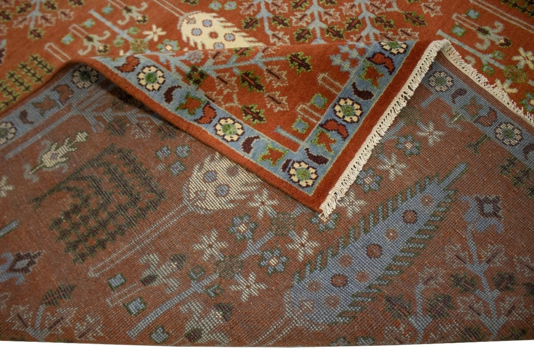 Rust Orange Floral 9X12 Tree of Life Chobi Oriental Rug - 13