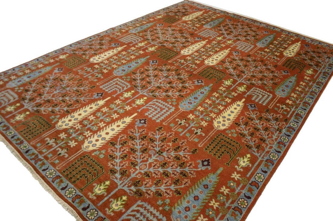 Rust Orange Floral 9X12 Tree of Life Chobi Oriental Rug - 3