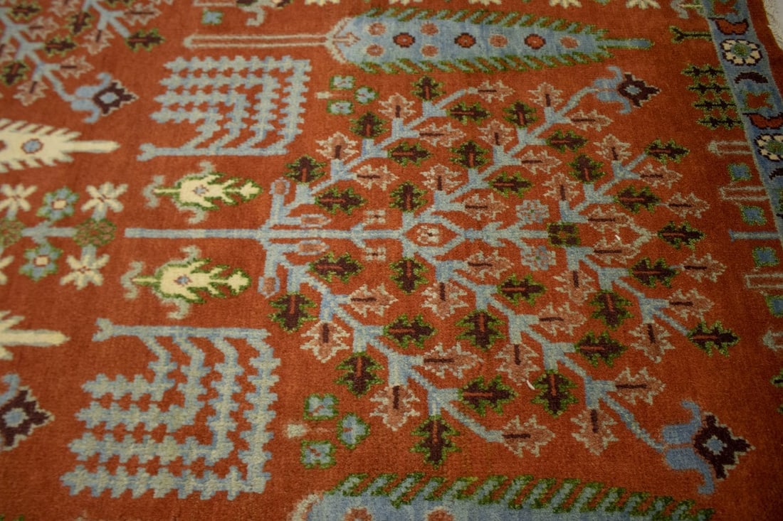 Rust Orange Floral 9X12 Tree of Life Chobi Oriental Rug - 8