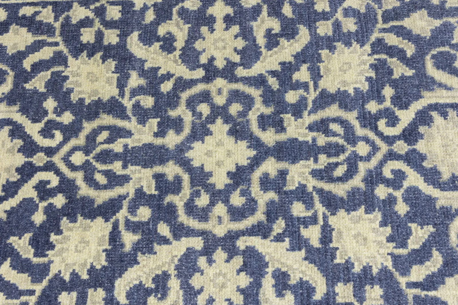Muted Slate Blue Floral 4X6 Transitional Oriental Rug - 9