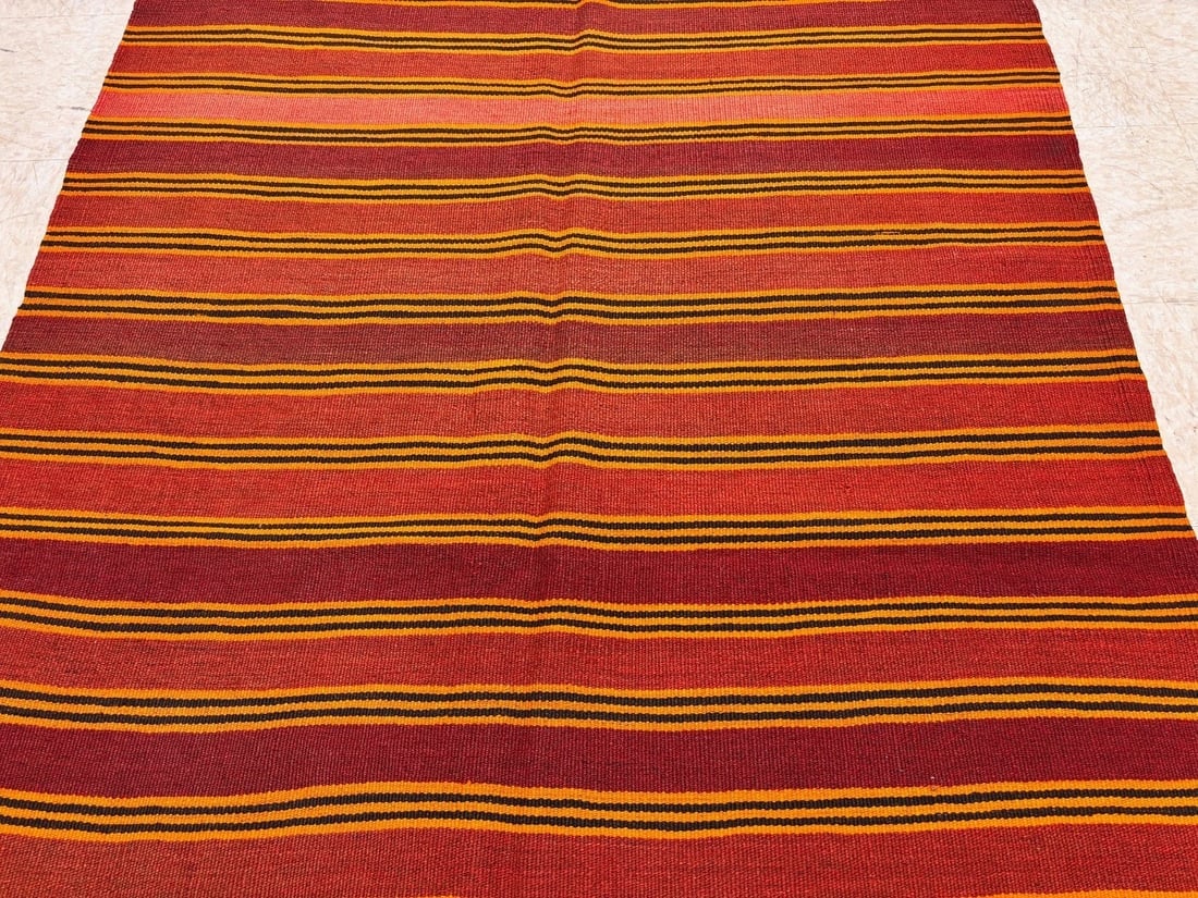 Hand-Knotted Maymana Kilim Tribal Flatweave Wool Oriental Rug 4'7" x 6'7" - 4