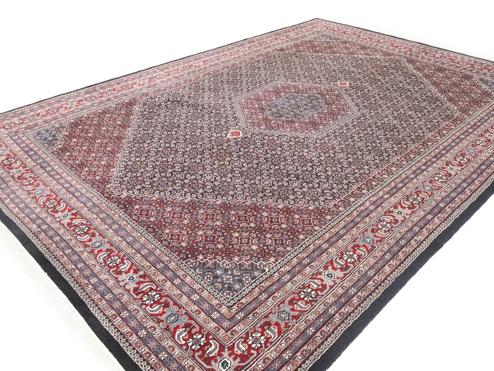 Black Floral Tribal 10X14 Indo-Bidjar Oriental Rug - 13