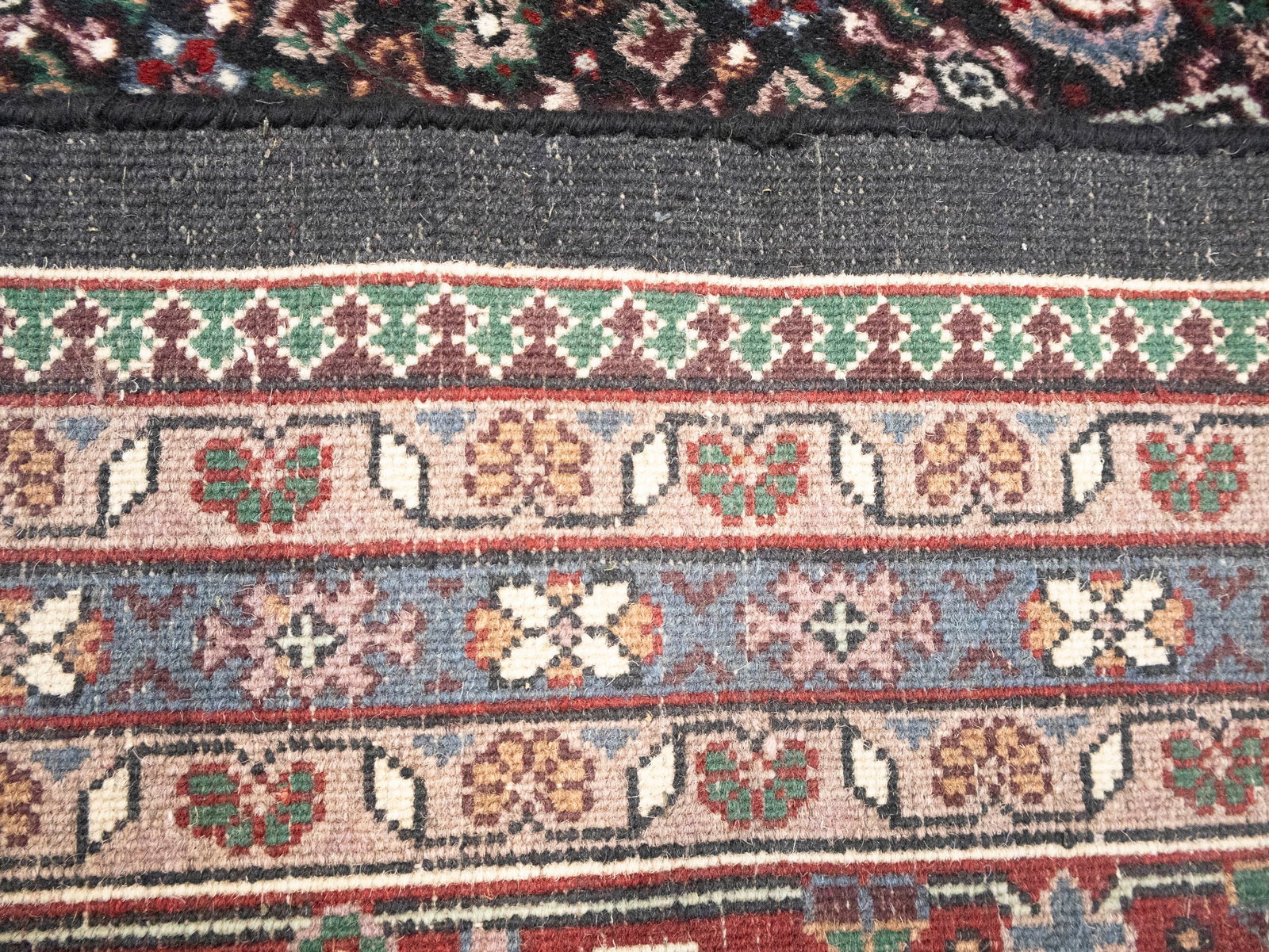 Black Floral Tribal 10X14 Indo-Bidjar Oriental Rug - 15