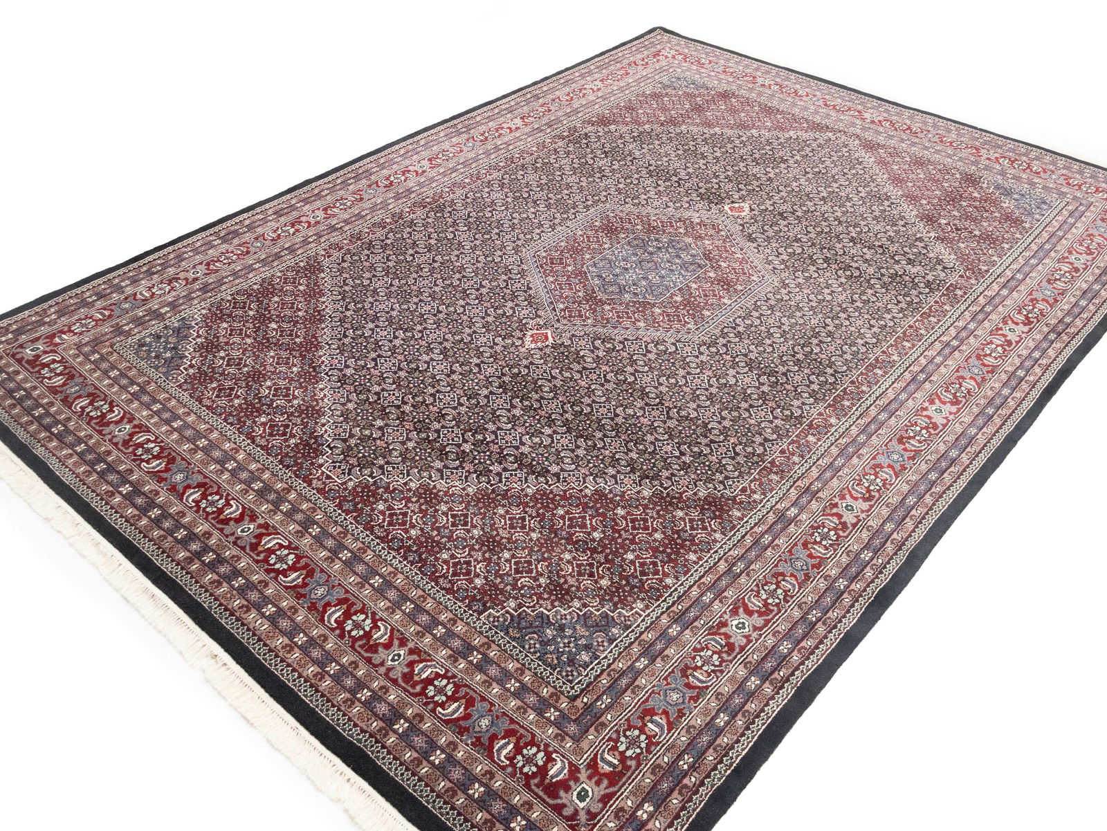 Black Floral Tribal 10X14 Indo-Bidjar Oriental Rug - 3